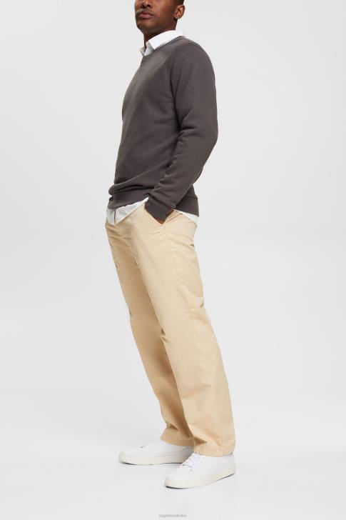 Trousers & Pants Cream Beige Men Esprit Wide fit chinos V48Z331