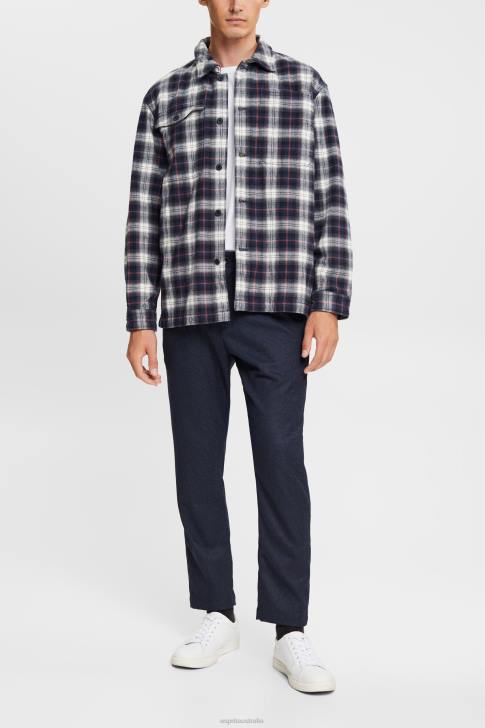 Trousers & Pants Dark Blue Men Esprit Textured suit trousers V48Z880