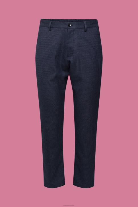Trousers & Pants Dark Blue Men Esprit Textured suit trousers V48Z880