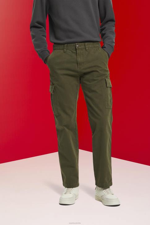 Trousers & Pants Dark Khaki Men Esprit Cargo trousers V48Z730