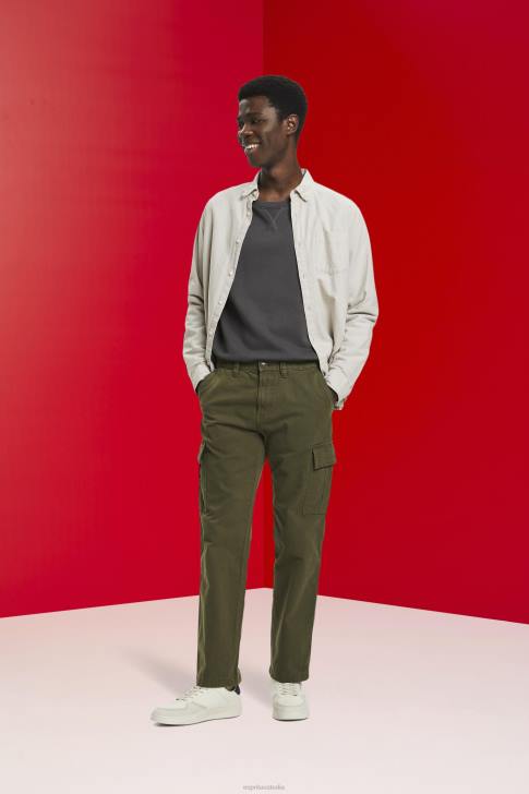 Trousers & Pants Dark Khaki Men Esprit Cargo trousers V48Z730