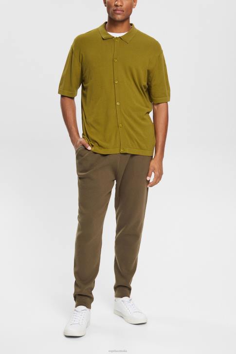 Trousers & Pants Khaki Green Men Esprit Knit tracksuit bottoms V48Z908
