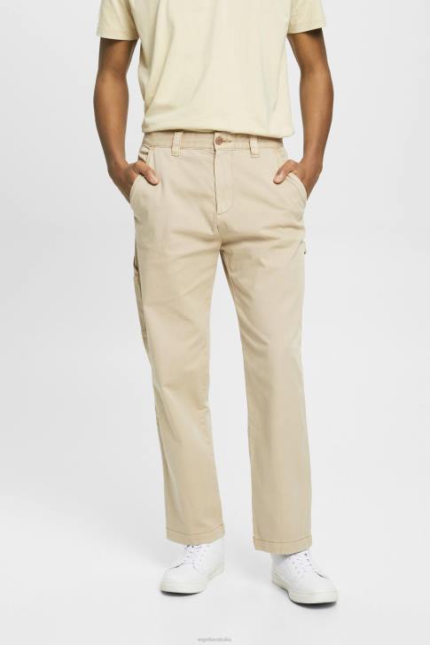 Trousers & Pants Light Beige Men Esprit Vintage straight fit cargo trousers V48Z731