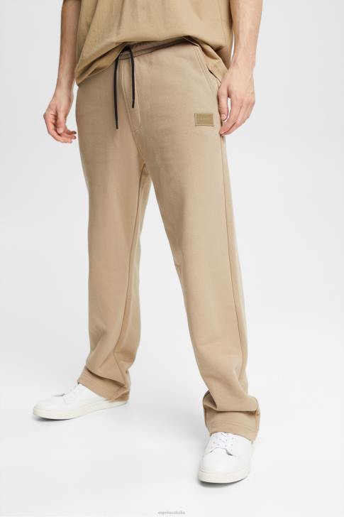 Trousers & Pants Pale Khaki Men Esprit Made of recycled material: tracksuit bottoms with a wide leg V48Z941