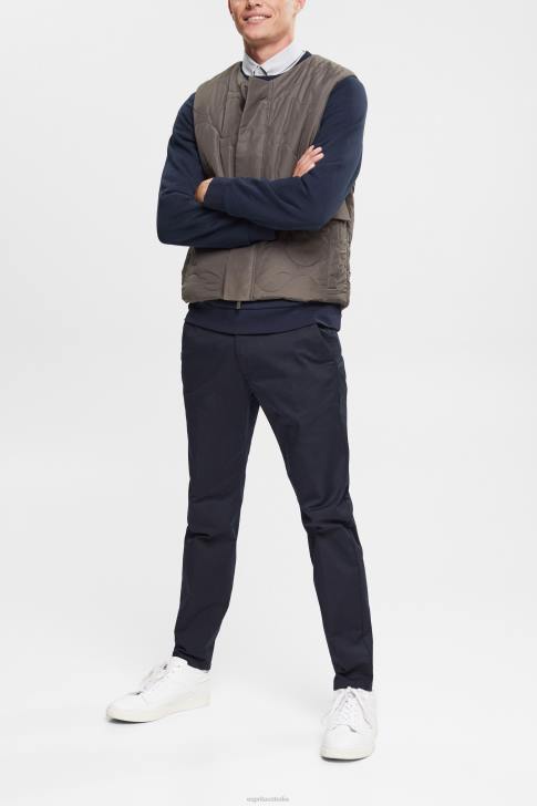 Vest Dark Khaki Men Esprit Quilted vest V48Z842