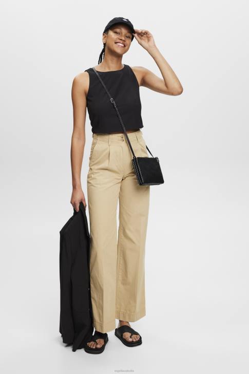 Blouses Black Women Esprit Cropped sleeveless blouse V48Z307