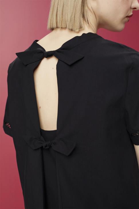 Blouses Black Women Esprit Open-back blouse, TENCEL V48Z200