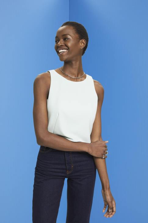 Blouses Light Aqua Green Women Esprit Cropped sleeveless blouse V48Z309