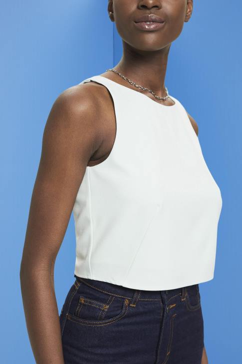 Blouses Light Aqua Green Women Esprit Cropped sleeveless blouse V48Z309