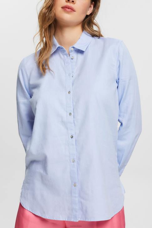 Blouses Light Blue Women Esprit Shirt blouse made of 100% cotton V48Z515