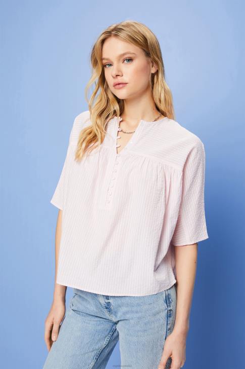 Blouses Light Pink Women Esprit Textured short-sleeve blouse V48Z117