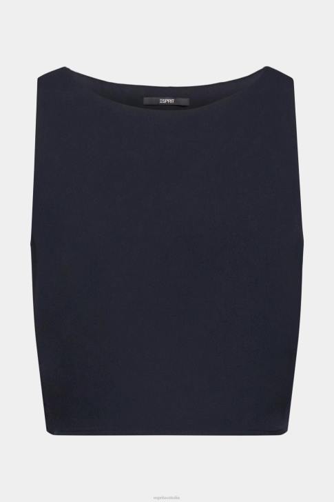 Blouses Navy Women Esprit Cropped sleeveless blouse V48Z310
