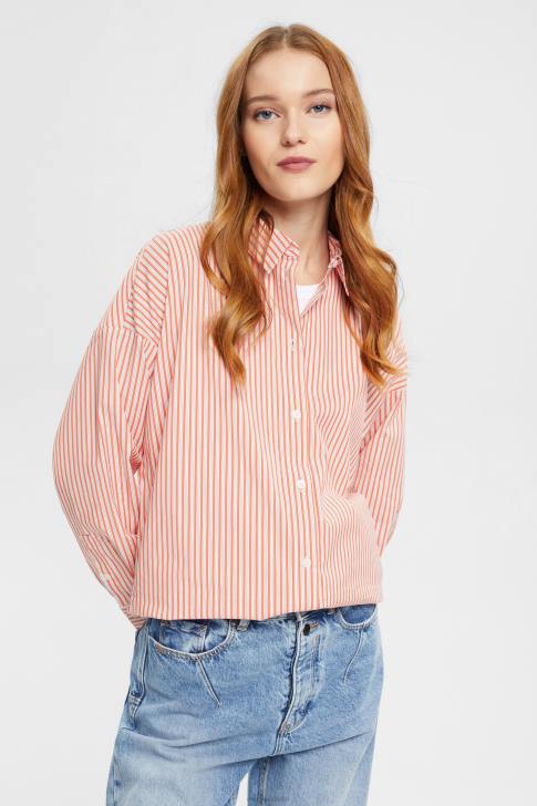Blouses Orange Red Women Esprit Striped poplin blouse V48Z349