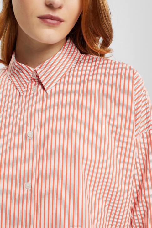 Blouses Orange Red Women Esprit Striped poplin blouse V48Z349