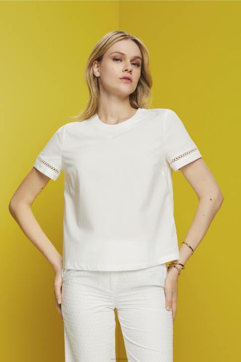 Blouses White Women Esprit Open-back blouse, TENCEL V48Z201