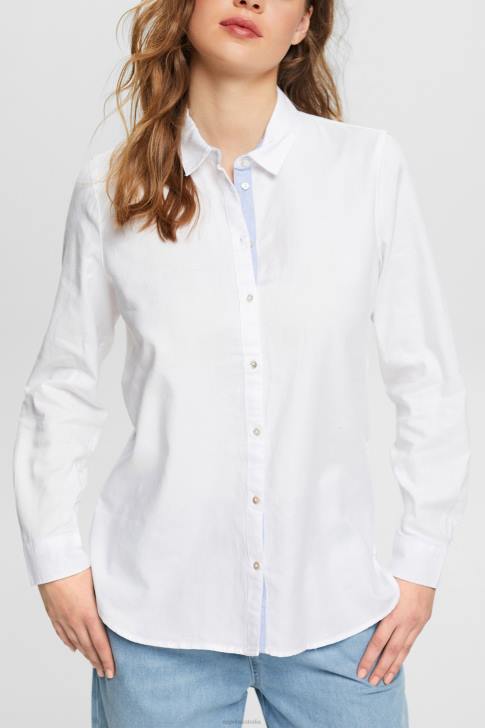 Blouses White Women Esprit Shirt blouse made of 100% cotton V48Z514
