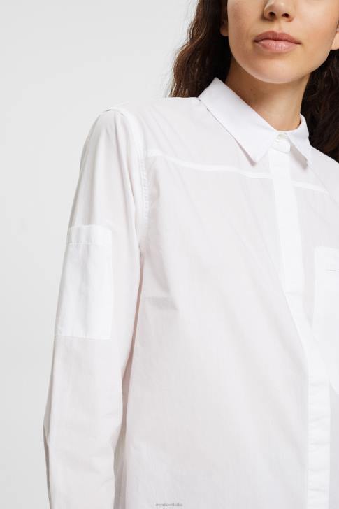 Blouses White Women Esprit Shirt blouse, organic cotton V48Z541