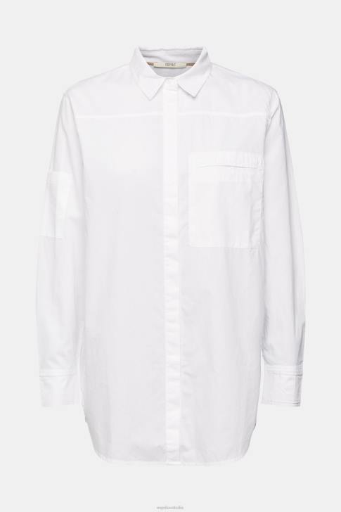 Blouses White Women Esprit Shirt blouse, organic cotton V48Z541