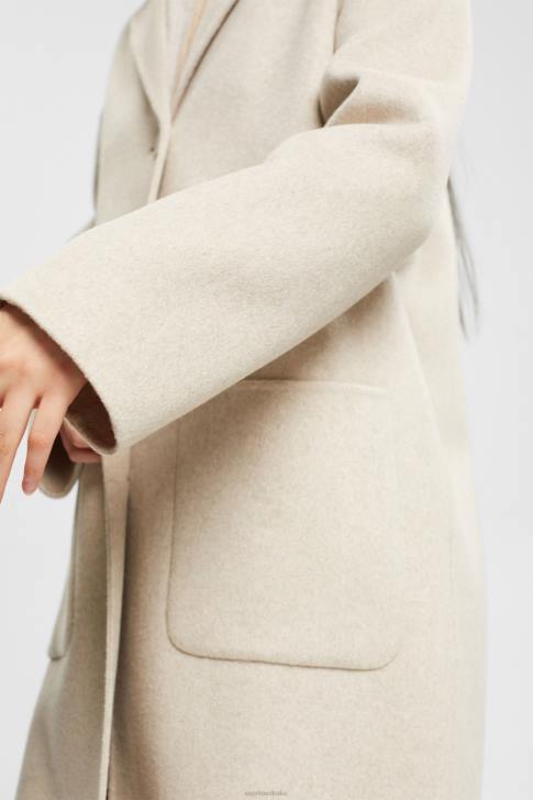 Coats Cream Beige Women Esprit Wool blend coat V48Z561