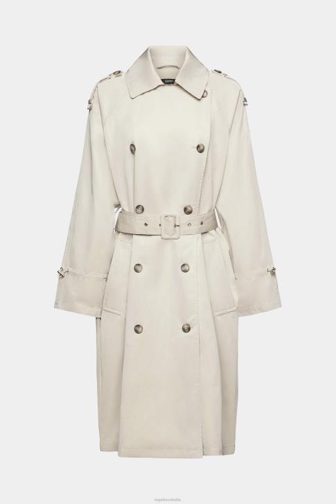 Coats Light Taupe Women Esprit Double-breasted trench coat V48Z266