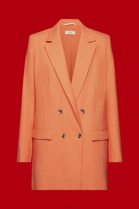 Coats Orange Red Women Esprit Oversized double-breasted blazer V48Z313