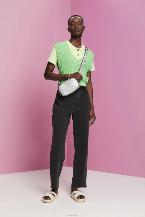 Denim Black Medium Wash Women Esprit Wide leg jeans with an asymmetric hem V48Z212