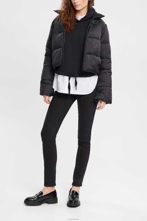 Denim Black Women Esprit Mid-rise slim fit stretch jeans V48Z564