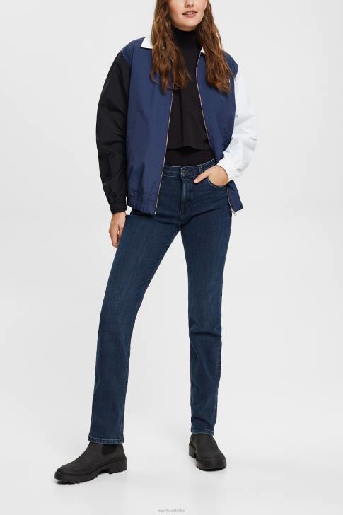Denim Blue Black Women Esprit Mid-rise stretch jeans V48Z345