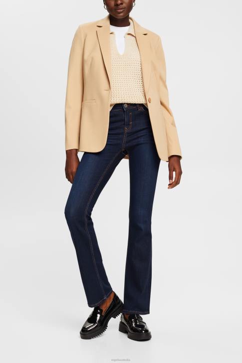 Denim Blue Dark Wash Women Esprit High-rise skinny bootcut jeans V48Z338