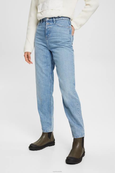 Denim Blue Light Wash Women Esprit High-rise banana fit jeans V48Z321