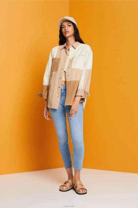 Denim Blue Light Wash Women Esprit Slim fit cropped jeans V48Z115