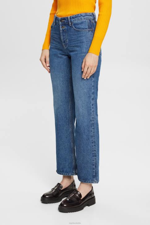 Denim Blue Medium Wash Women Esprit Cropped flared stretch jeans V48Z451