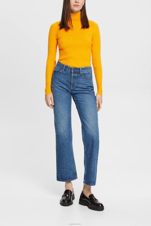 Denim Blue Medium Wash Women Esprit Cropped flared stretch jeans V48Z451