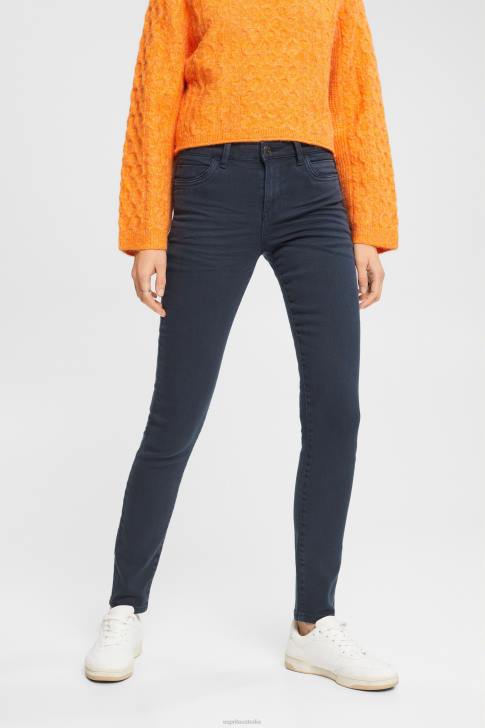 Denim Petrol Blue Women Esprit Mid-rise slim fit stretch jeans V48Z565