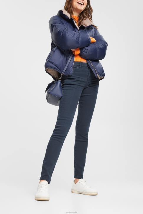 Denim Petrol Blue Women Esprit Mid-rise slim fit stretch jeans V48Z565