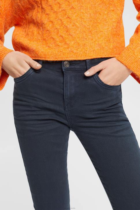 Denim Petrol Blue Women Esprit Mid-rise slim fit stretch jeans V48Z565
