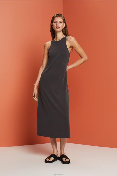 Dresses Anthracite Women Esprit Modal-Blend Tank Midi Dress V48Z52