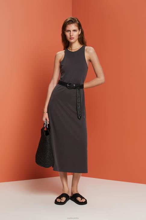 Dresses Anthracite Women Esprit Modal-Blend Tank Midi Dress V48Z52