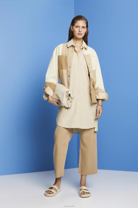 Dresses Beige Women Esprit Pinstriped shirt dress, 100% cotton V48Z278
