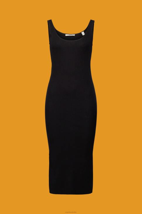 Dresses Black Women Esprit Rib-knit dress, linen blend V48Z113