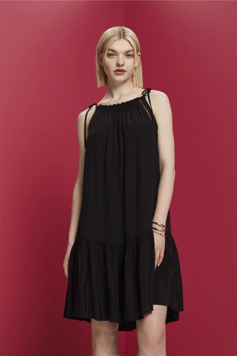 Dresses Black Women Esprit Strappy dress with smock, TENCEL V48Z202