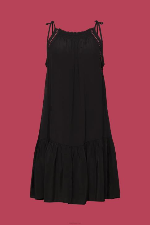 Dresses Black Women Esprit Strappy dress with smock, TENCEL V48Z202