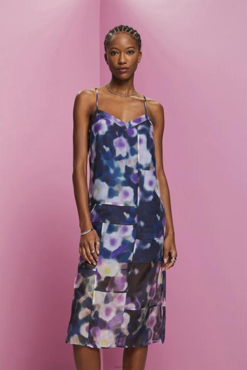 Dresses Blue Lavender Women Esprit Patterned organza midi dress V48Z196
