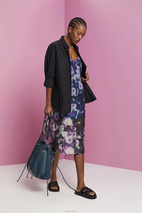 Dresses Blue Lavender Women Esprit Patterned organza midi dress V48Z196