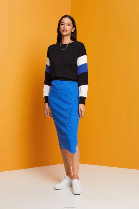 Dresses Bright Blue Women Esprit Rib-knit dress, linen blend V48Z112