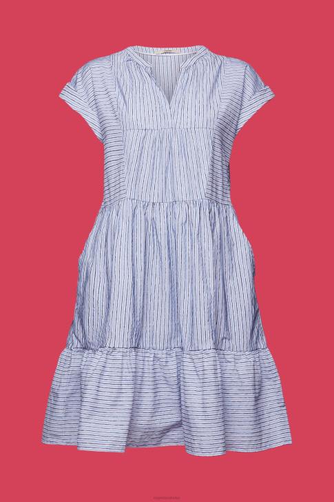 Dresses Bright Blue Women Esprit Striped dress, 100% cotton V48Z71