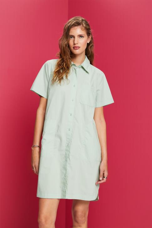 Dresses Citrus Green Women Esprit Mini shirt dress, 100% cotton V48Z65