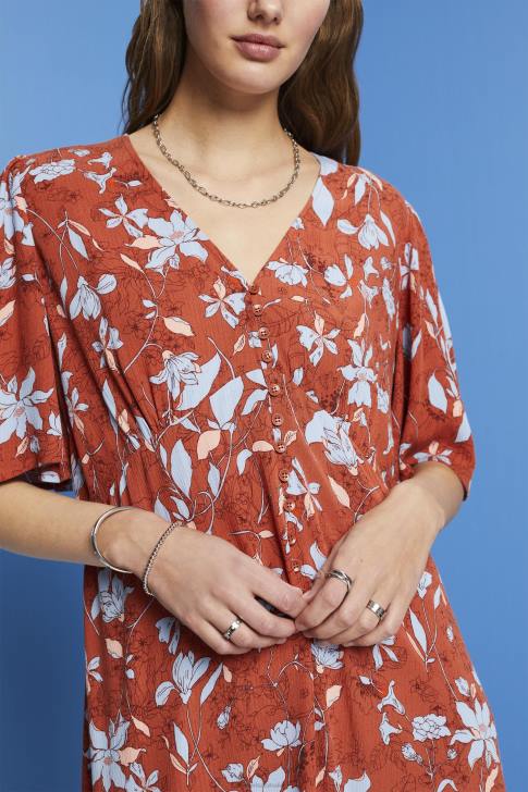 Dresses Coral Orange Women Esprit Midi dress with all-over pattern V48Z188