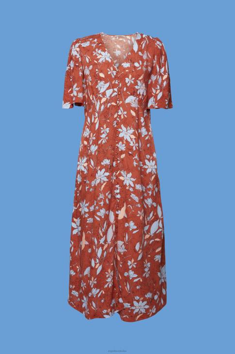 Dresses Coral Orange Women Esprit Midi dress with all-over pattern V48Z188
