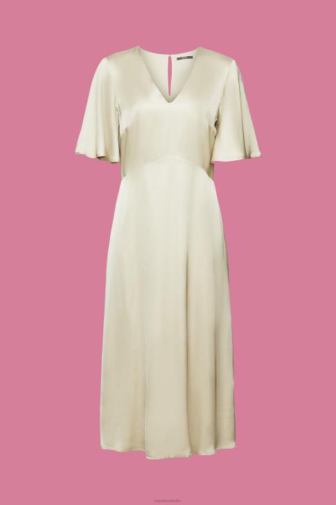 Dresses Dusty Green Women Esprit Satin midi dress V48Z55